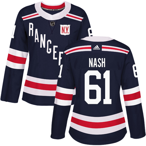 Adidas Rangers #61 Rick Nash Navy Blue Authentic 2018 Winter Classic Women's Stitched NHL Jersey